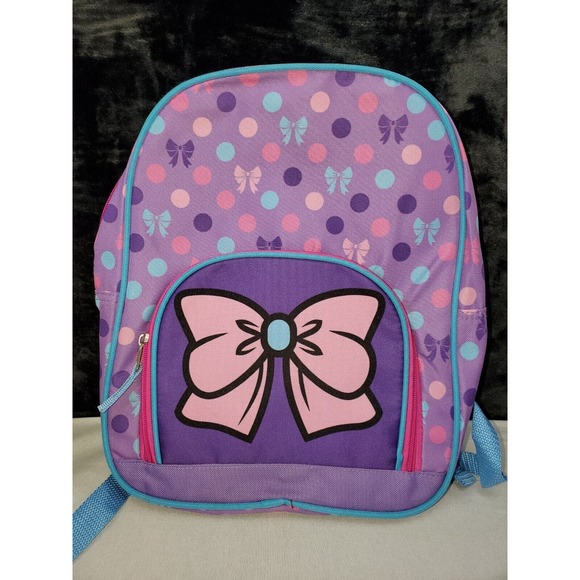 Girls Purple Regular School Backpack with Front Zipper Pocket Beautiful Print - Picture 1 of 7
